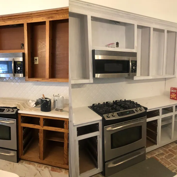 Cabinet Painting Before and After